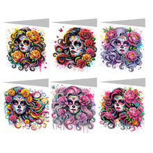 Load image into Gallery viewer, 6Pcs DIY Diamond Painting Greeting Card with Envelope 5D DIY Drill Painting Card
