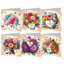 Load image into Gallery viewer, 6Pcs DIY Diamond Painting Greeting Card with Envelope 5D DIY Drill Painting Card
