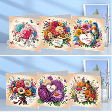 Load image into Gallery viewer, 6Pcs DIY Diamond Painting Greeting Card with Envelope 5D DIY Drill Painting Card
