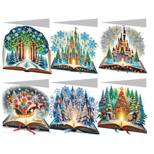 Load image into Gallery viewer, 6Pcs DIY Diamond Painting Greeting Card with Envelope 5D DIY Drill Painting Card
