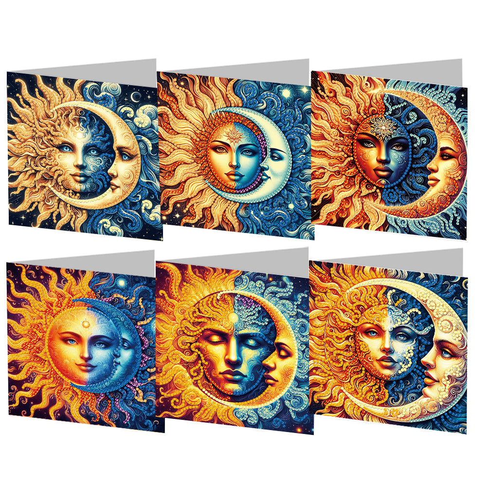 6Pcs DIY Diamond Painting Greeting Card with Envelope 5D DIY Drill Painting Card