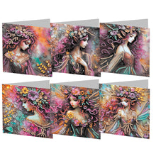Load image into Gallery viewer, 6Pcs DIY Diamond Painting Greeting Card with Envelope 5D DIY Drill Painting Card
