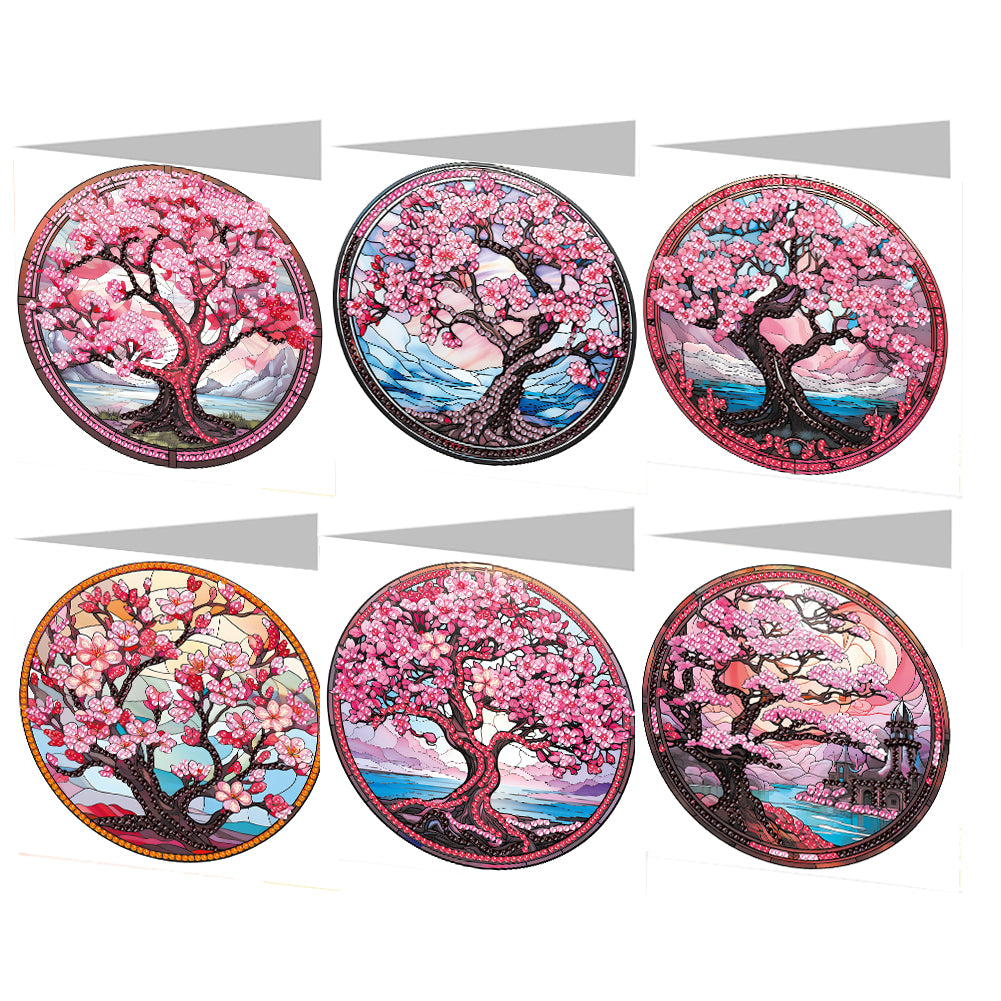 6Pcs DIY Diamond Painting Greeting Card with Envelope 5D DIY Drill Painting Card