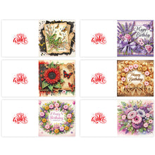 Load image into Gallery viewer, 6Pcs DIY Diamond Painting Greeting Card with Envelope 5D DIY Drill Painting Card
