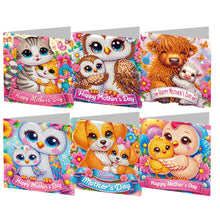 Load image into Gallery viewer, 6Pcs DIY Diamond Painting Greeting Card with Envelope 5D DIY Drill Painting Card
