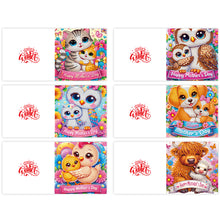 Load image into Gallery viewer, 6Pcs DIY Diamond Painting Greeting Card with Envelope 5D DIY Drill Painting Card
