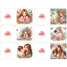 Load image into Gallery viewer, 6Pcs DIY Diamond Painting Greeting Card with Envelope 5D DIY Drill Painting Card
