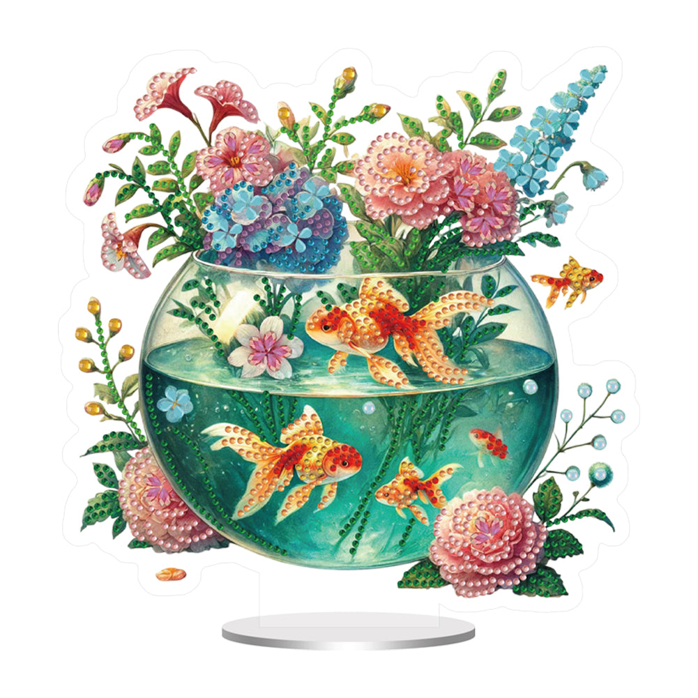 Acrylic Special Shape Bowl Flowers Desktop Diamond Art Kits Bedroom Table Decor