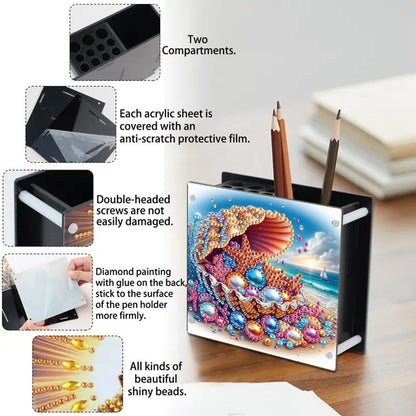 Acrylic Special Shape Animals DIY Diamond Painting Pen Holder Kit for Art Crafts