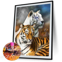 Load image into Gallery viewer, Diamond Painting - Full Square - Yellow And White Tiger (40*50CM)
