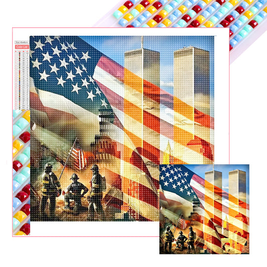 Diamond Painting - Full Square - Stars And Stripes (40*40CM)