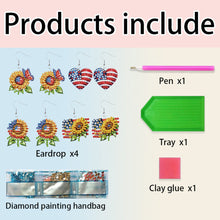 Load image into Gallery viewer, 4 Pairs Double Sided Exquisite Pattern Diamond Painting Earrings for Women Girls
