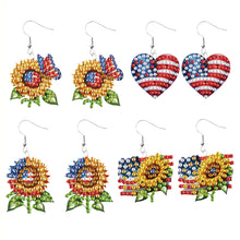Load image into Gallery viewer, 4 Pairs Double Sided Exquisite Pattern Diamond Painting Earrings for Women Girls
