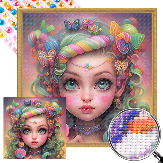 AB Diamond Painting - Full Round - Candy Girl (40*40CM)