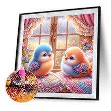 Load image into Gallery viewer, Diamond Painting - Full Round - Blue And Orange Double Bird Indoors On Rainy Days (40*40CM)
