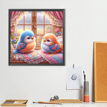 Load image into Gallery viewer, Diamond Painting - Full Round - Blue And Orange Double Bird Indoors On Rainy Days (40*40CM)
