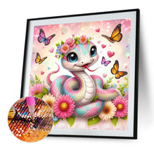 Load image into Gallery viewer, Diamond Painting - Full Round - Daisy Butterfly Pink Snake (40*40CM)
