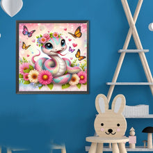 Load image into Gallery viewer, Diamond Painting - Full Round - Daisy Butterfly Pink Snake (40*40CM)
