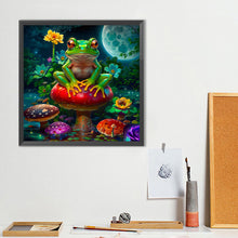 Load image into Gallery viewer, Diamond Painting - Full Round - Mushroom Pond Frog Under The Moon (40*40CM)
