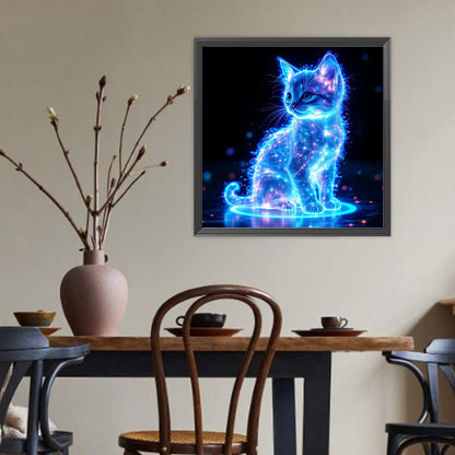 Diamond Painting - Full Round - Geometry Particle Fluorescent Cat (40*40CM)