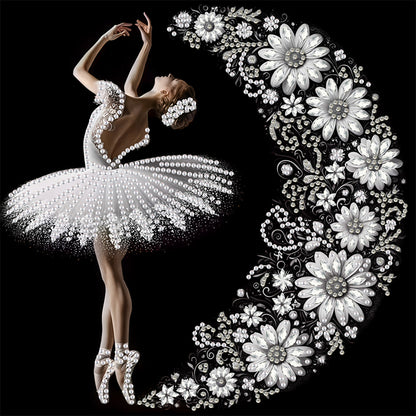 Diamond Painting - Partial Special Shaped - Beautiful Skirt Dancing Girl (30*30CM)