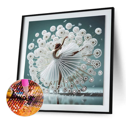 Diamond Painting - Partial Special Shaped - Beautiful Skirt Dancing Girl (30*30CM)