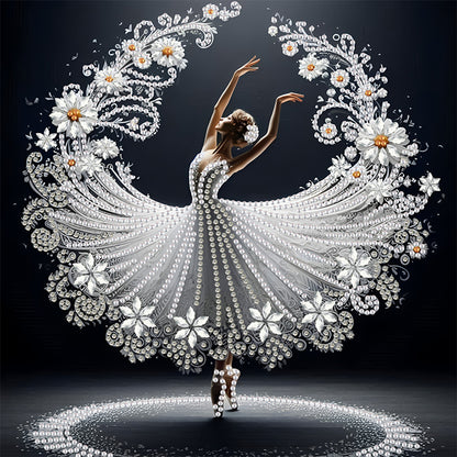 Diamond Painting - Partial Special Shaped - Beautiful Skirt Dancing Girl (30*30CM)