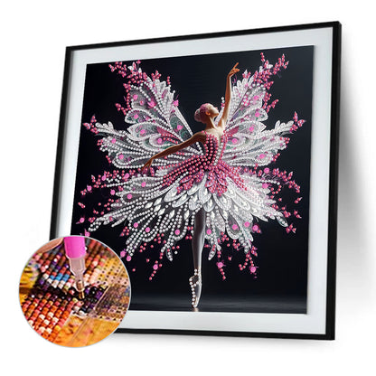 Diamond Painting - Partial Special Shaped - Beautiful Skirt Dancing Girl (30*30CM)