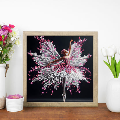 Diamond Painting - Partial Special Shaped - Beautiful Skirt Dancing Girl (30*30CM)