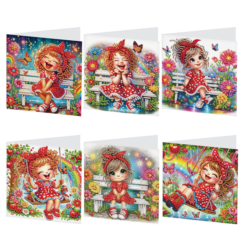 6pcs Diamond Painting Greeting Cards DIY Diamond Art Cards Handmade Arts Crafts