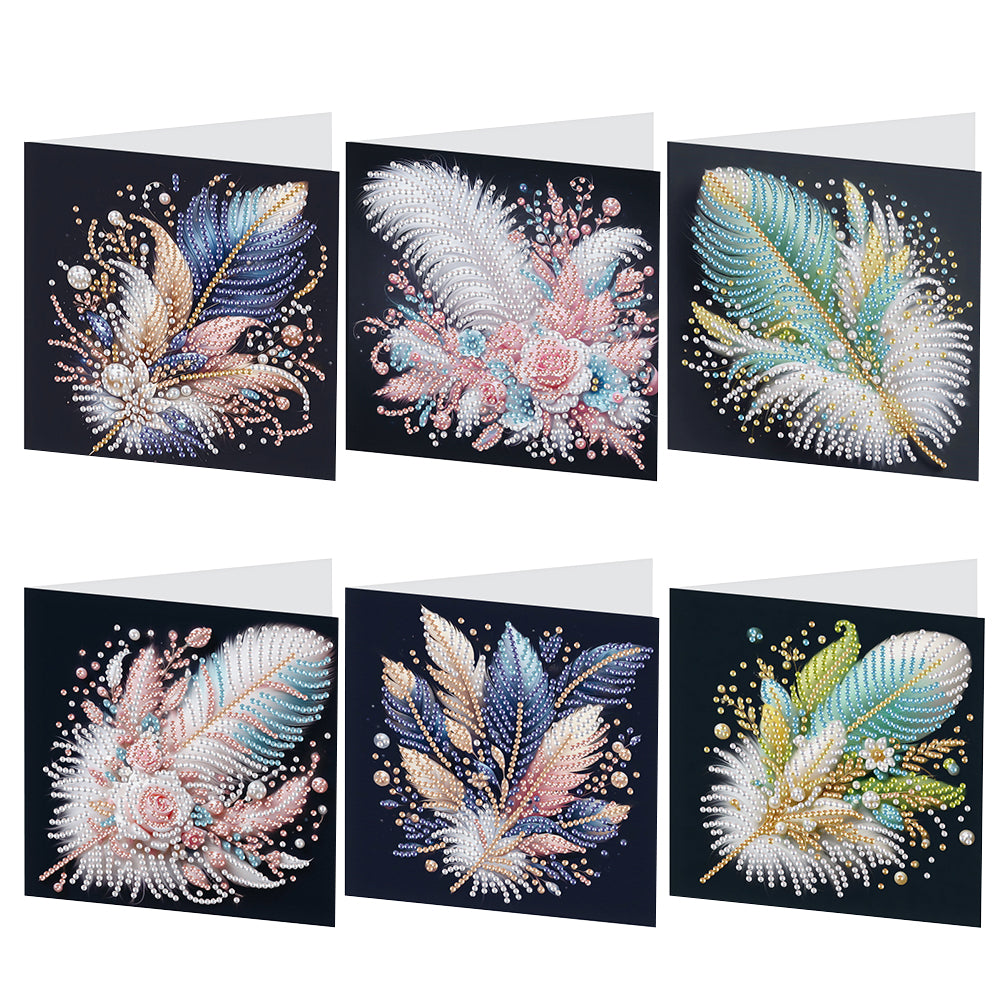 6pcs Diamond Painting Greeting Cards DIY Diamond Art Cards Handmade Arts Crafts