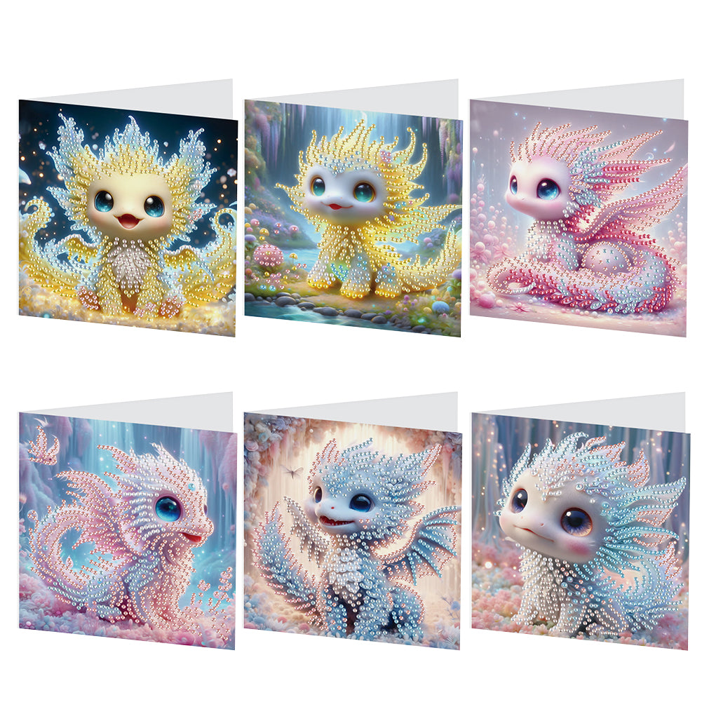 6pcs Diamond Painting Greeting Cards DIY Diamond Art Cards Handmade Arts Crafts