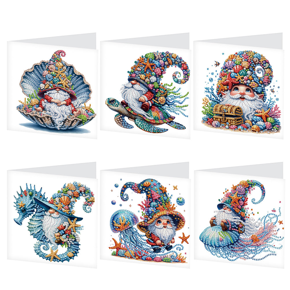 6pcs Diamond Painting Greeting Cards DIY Diamond Art Cards Handmade Arts Crafts