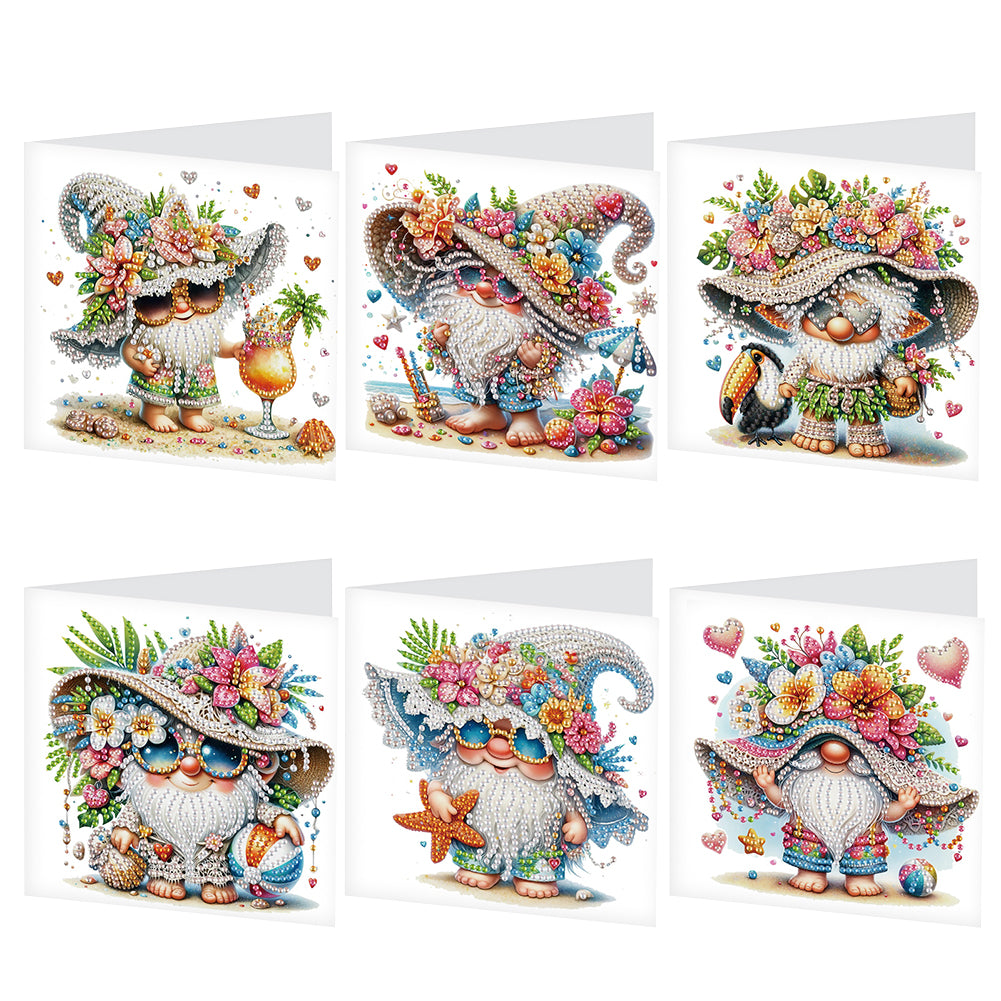 6pcs Diamond Painting Greeting Cards DIY Diamond Art Cards Handmade Arts Crafts