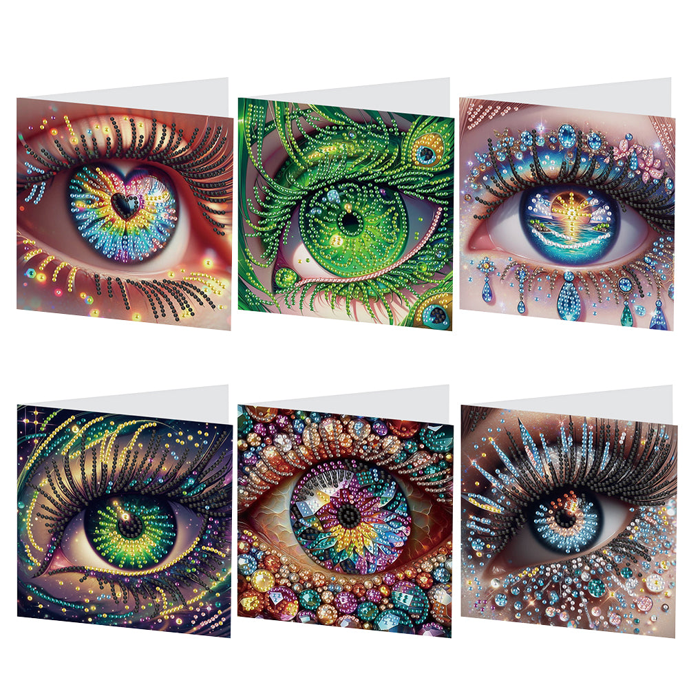 6pcs Diamond Painting Greeting Cards DIY Diamond Art Cards Handmade Arts Crafts