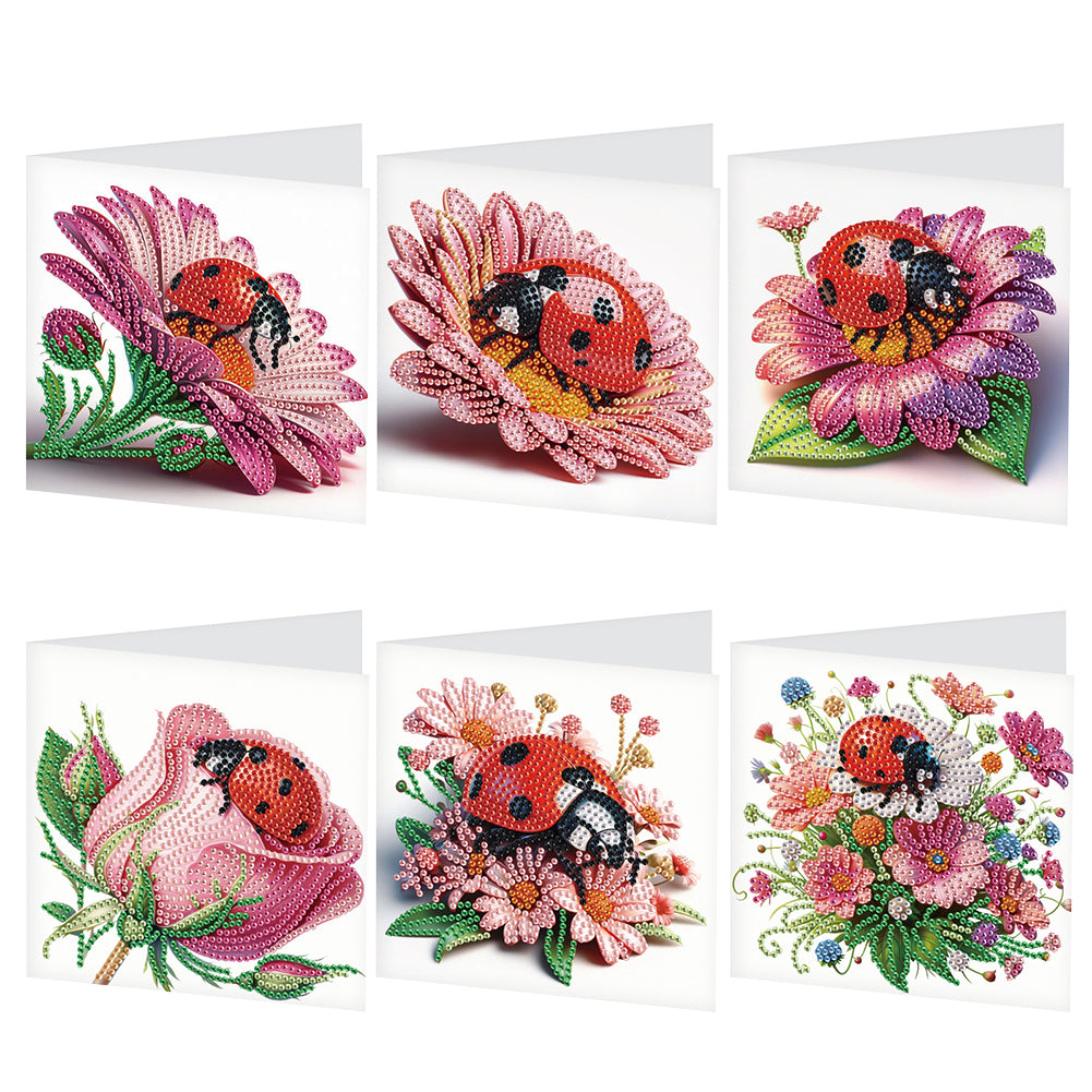 6pcs Diamond Painting Greeting Cards DIY Diamond Art Cards Handmade Arts Crafts