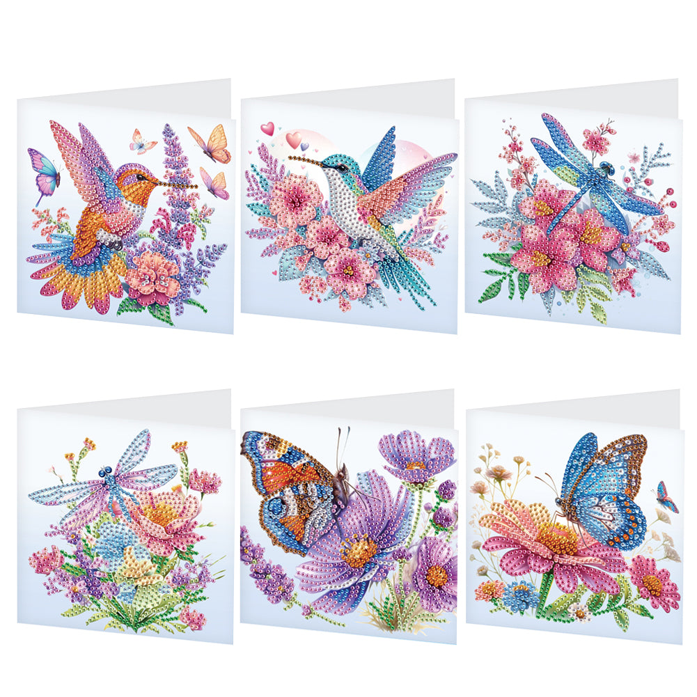 6pcs Diamond Painting Greeting Cards DIY Diamond Art Cards Handmade Arts Crafts