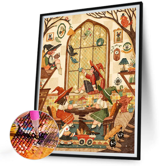 Diamond Painting - Full Round - Witch Afternoon Tea Time (30*40CM)