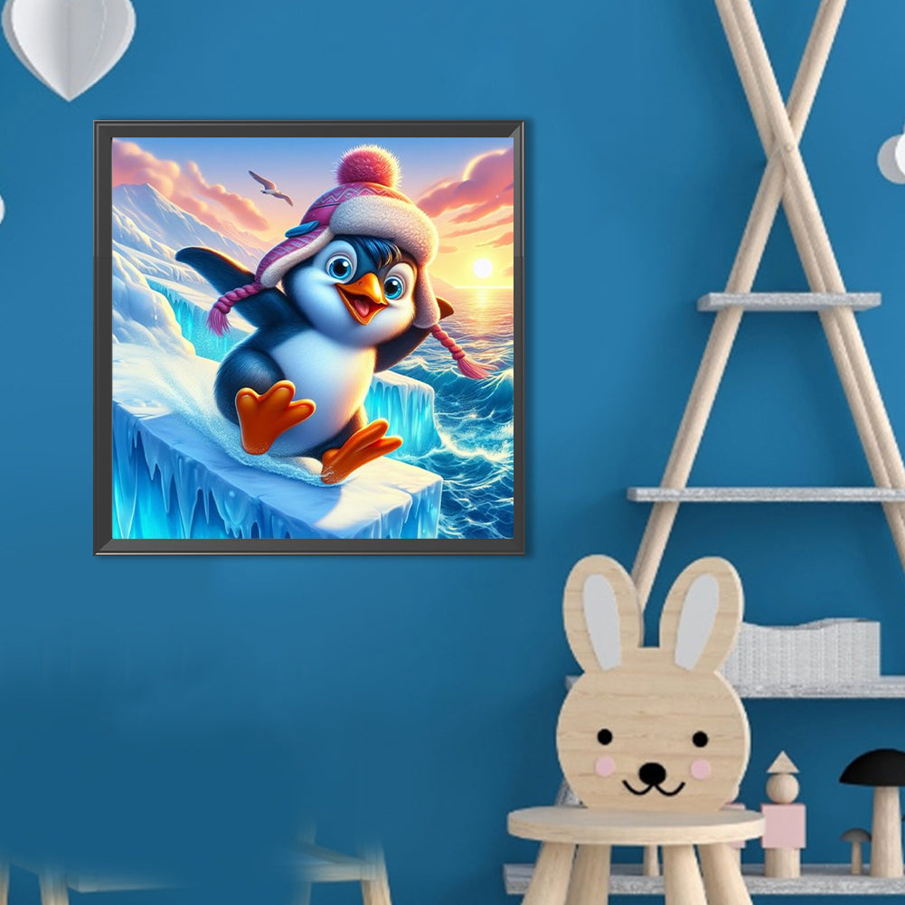 Diamond Painting - Full Round - Skiing Penguin (40*40CM)