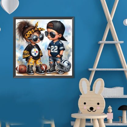Diamond Painting - Full Round - Pittsburgh Steelers Girl Boy (40*40CM)