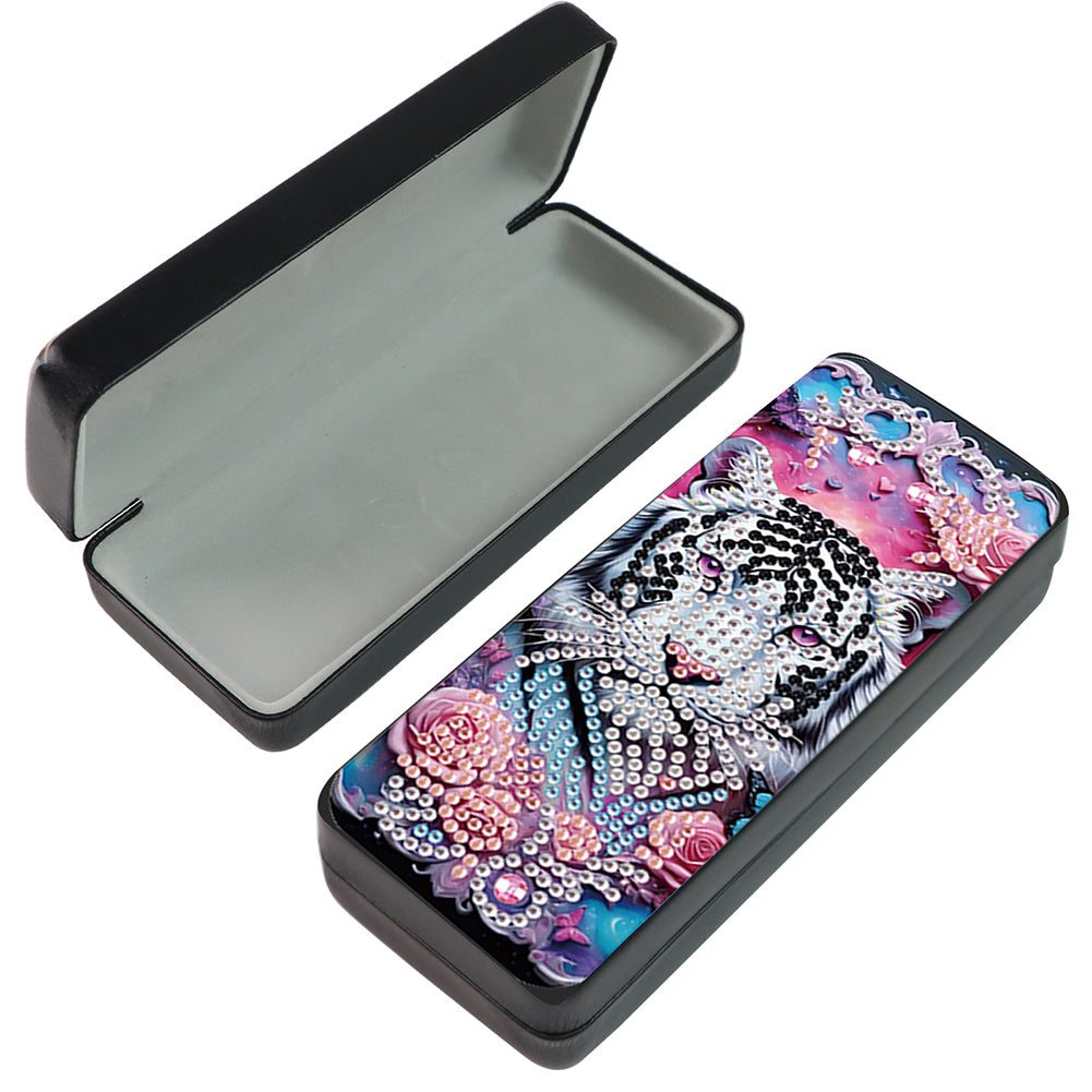 Flower Animal Leather DIY Diamond Painting Sunglasses Storage Box for Art Craft