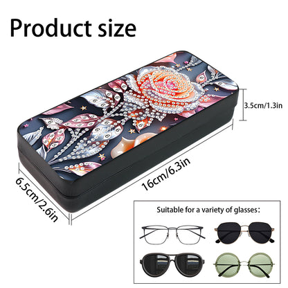Flower Animal Leather DIY Diamond Painting Sunglasses Storage Box for Art Craft
