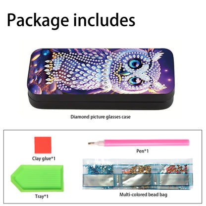 Flower Animal Leather DIY Diamond Painting Sunglasses Storage Box for Art Craft