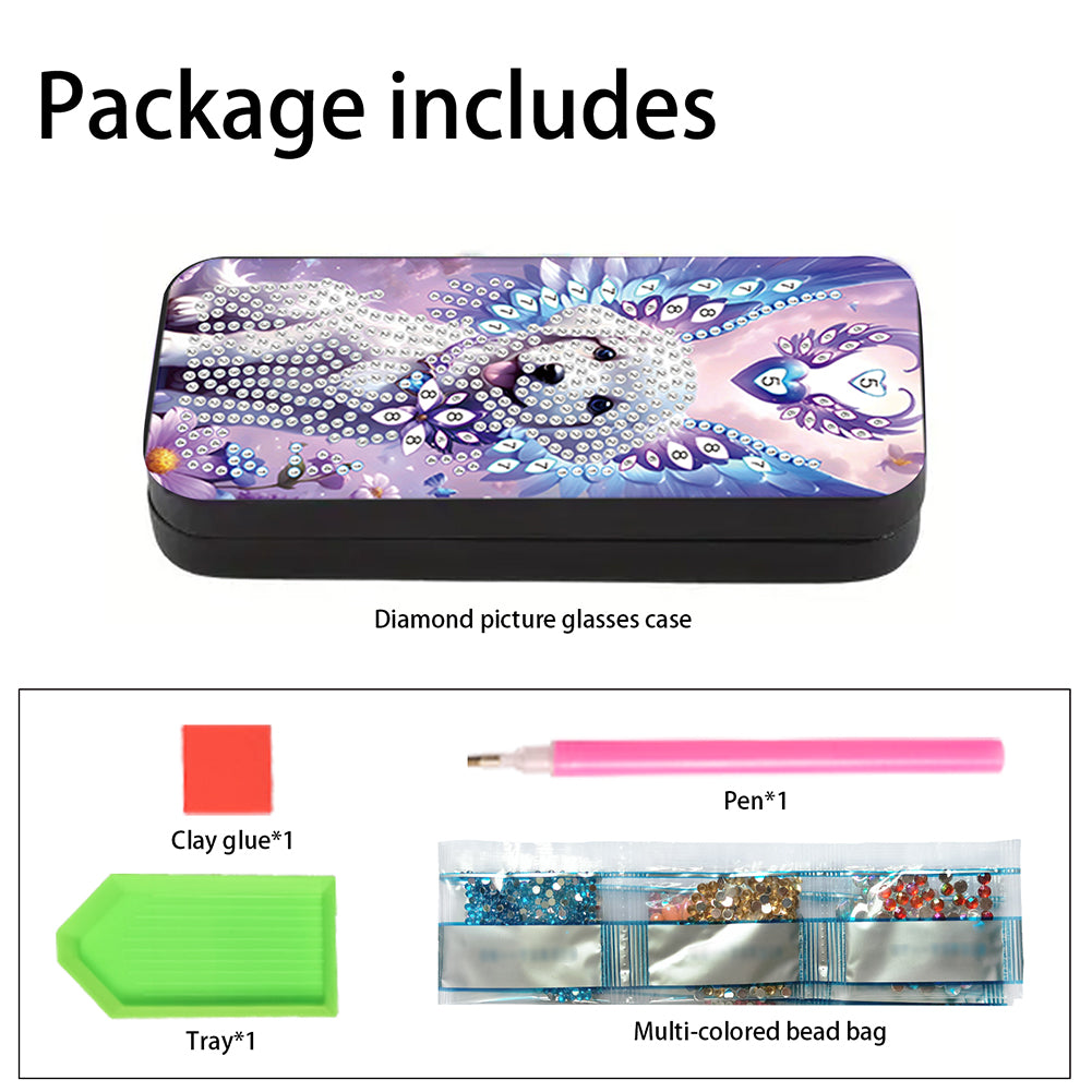 Flower Animal Leather DIY Diamond Painting Sunglasses Storage Box for Art Craft