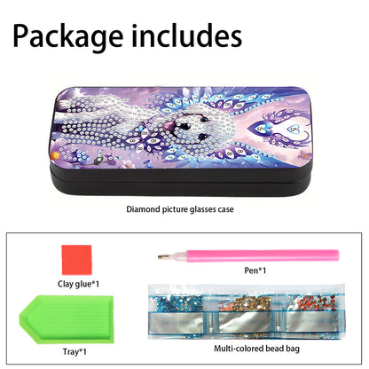 Flower Animal Leather DIY Diamond Painting Sunglasses Storage Box for Art Craft