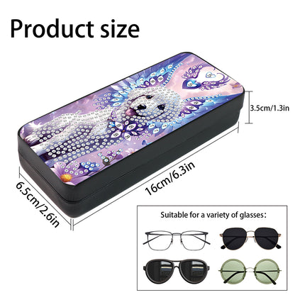 Flower Animal Leather DIY Diamond Painting Sunglasses Storage Box for Art Craft