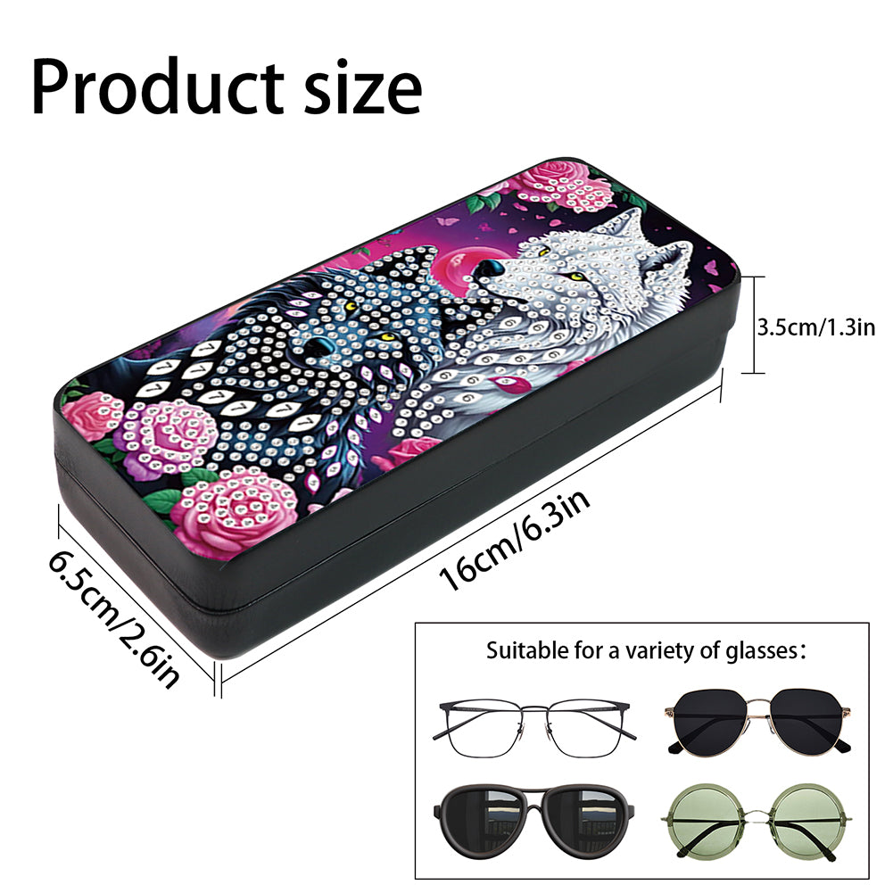 Flower Animal Leather DIY Diamond Painting Sunglasses Storage Box for Art Craft