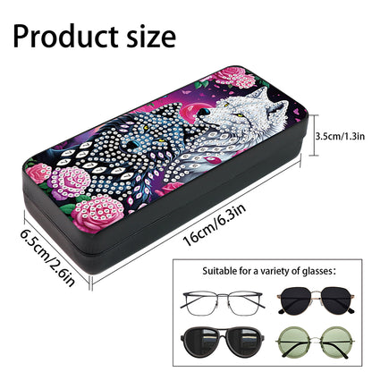 Flower Animal Leather DIY Diamond Painting Sunglasses Storage Box for Art Craft