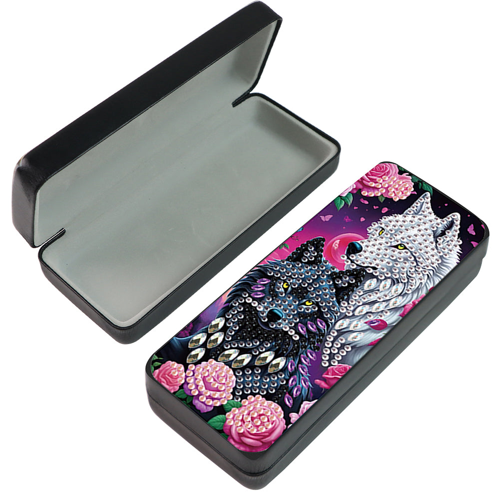 Flower Animal Leather DIY Diamond Painting Sunglasses Storage Box for Art Craft