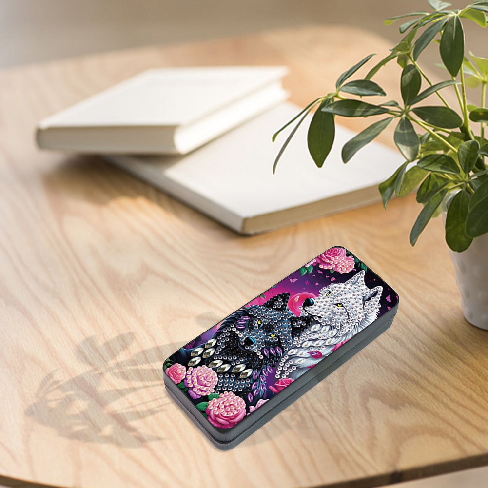 Flower Animal Leather DIY Diamond Painting Sunglasses Storage Box for Art Craft